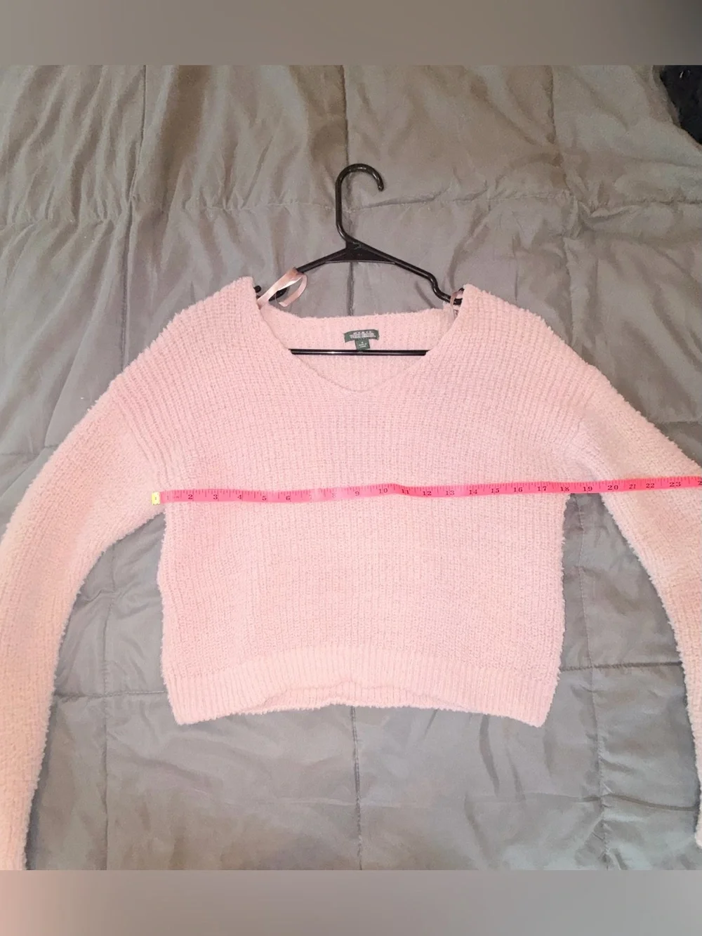 Wild Fable Blush Pink Eyelash Knit Cropped Sweater Women’s Small Soft Cozy - Picture 6 of 7